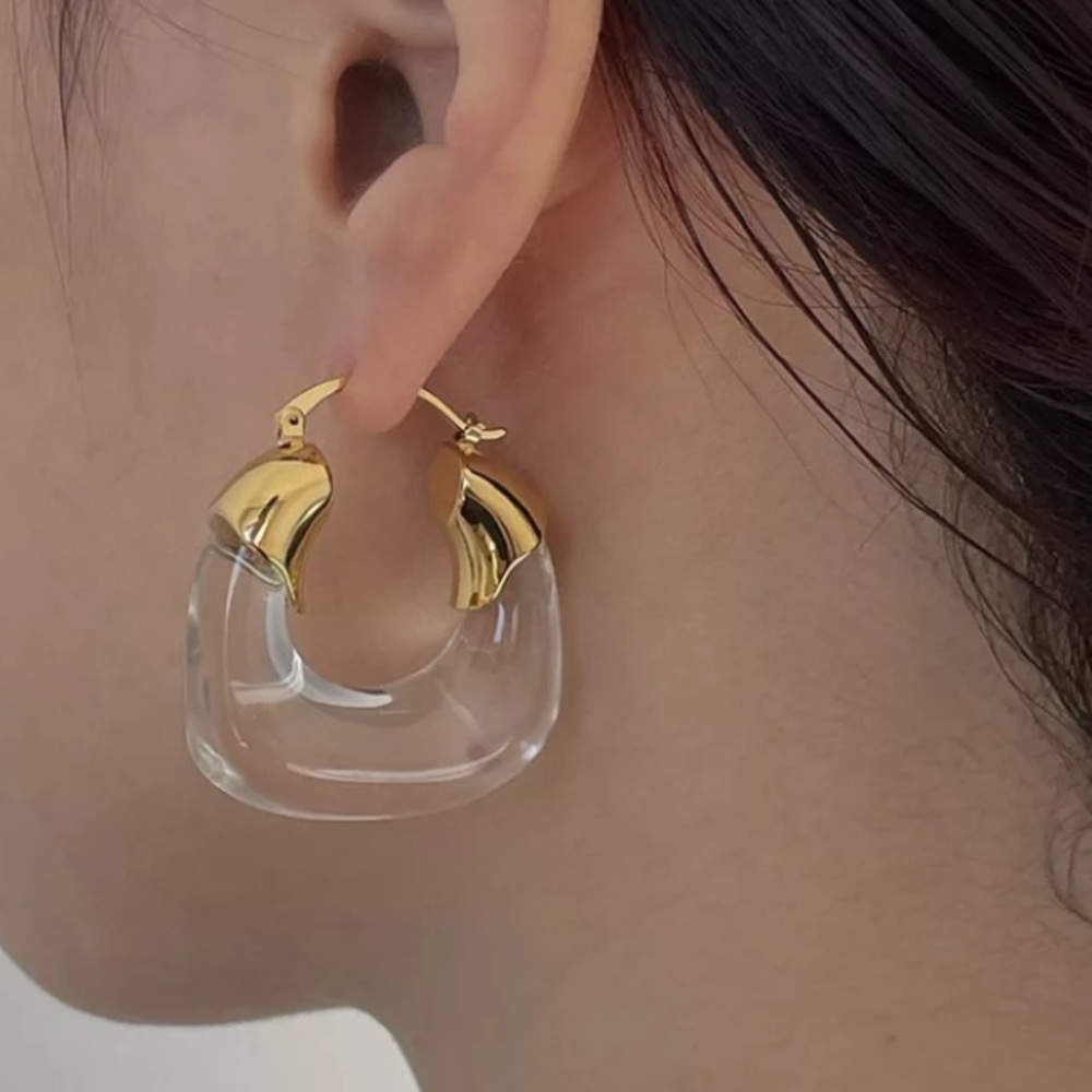 🌟 Fashion Transparent Big Earrings - Picture 3 of 5